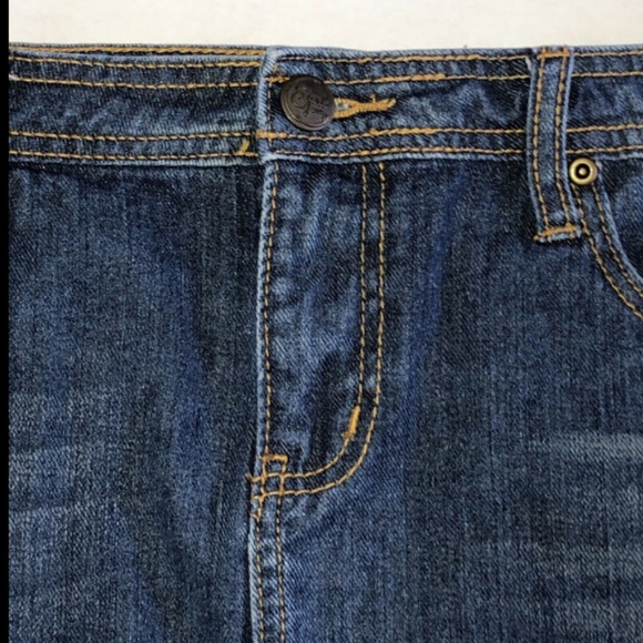 Earl Jean Distressed Denim Mini Skirt Size 10 - Picture 3 of 6